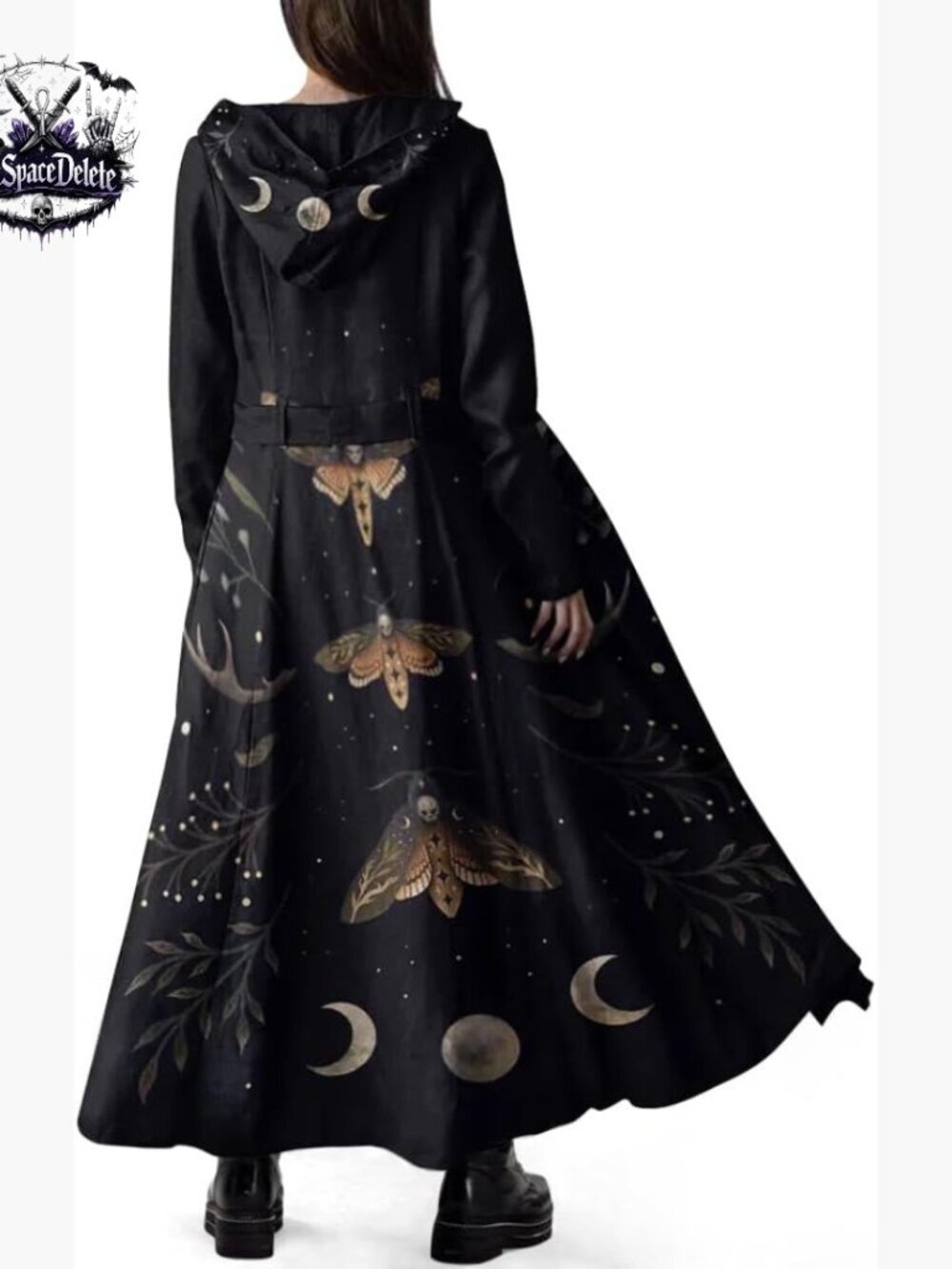 Long Fleece Trench Coat with Hood Belted Peacoat Winter Maxi Coat